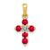 10k Yellow Gold and Rhodium Over 10k Yellow Gold 0.3 cttw Ruby and
Diamond Cross Pendant