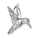 14K White Gold Polished Open-Backed Hummingbird Chain Slide