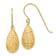 14K Yellow Gold Textured Puffed Teardrop Dangle Earrings