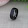 ELISE Black Tungsten Ring with Polished Beveled Edges and Brush Finished
Center 8mm