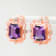 Amethyst and CZ 4.51 Ctw Octagon 18K Rose Gold Over Sterling Silver
Center Design Earrings Jewelry