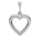 Rhodium Over 14k White Gold 3D Solid Polished Heart Pendant