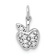 Rhodium Over 14k White Gold Diamond Apple Charm