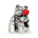 Sterling Silver Bear with Enameled Flower Bead