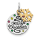 14K Yellow Gold Over Sterling Silver Enamel CZ Christmas Pendant