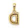 14K Yellow Gold Diamond Letter D Initial with Bail Pendant