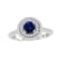 Sapphire and Diamond 14k White Gold Double Halo Engagement Ring 1.25ctw