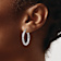 Rhodium Over 14k White Gold 1/1" Polished Tube Hoop Earrings