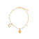 Golden South Sea Pearl And Zircon Moon Charm Bracelet In 18K Gold Over
Sterling Silver 9mm