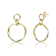 Interlocking Circle Drop Earrings In 14K Gold Over Brass