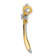 14k Yellow Gold and 14k White Gold Polished Diamond Cross Pendant
