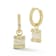Sterling Statements 14K Yellow Gold Over Sterling Silver CZ Charm Huggie
Hoop Earrings