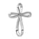 Rhodium Over 14k White Gold Diamond Cross Chain Slide Pendant