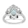 Rhodium Over 14K White Gold Aquamarine Vintage Diamond Halo Engagement Ring