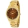 Skagen Women's Classic Brown Dial Yellow Stainless Steel Watch