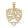 10K Yellow Gold Textured Best Mom in Heart Charm