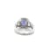 Rhodium Over Sterling Silver Oval Tanzanite and White Zircon Ring 2.38ctw