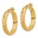 14k Yellow Gold Satin and Diamond-Cut 11/16" Hoop Earrings