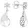 Statement Teardrop CZ Drop Earrings In Sterling Silver