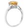 12x8mm Pear Shape Citrine Rhodium Over Sterling Silver Ring