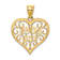 14k Two-tone Gold Polished Filigree Love You Pendant