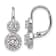 Rhodium Over Sterling Silver Double Round Cubic Zirconia Halo Leverback Earrings