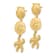 14k Yellow Gold Textured Shell, Sand Dollar, Starfish Dangle Earrings