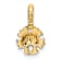 10K Yellow Gold Textured Mini Sand Dollar with Fixed Bail Charm