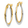 14k Yellow Gold and 14k White Gold Polished 13/16" Hoop Earrings