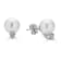 14KW Stud Earrings  8.5mm Akoya Cultured  Pearl 0.14 ctw  Diamond