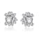 Floral CZ Cluster Stud Earrings In Sterling Silver