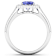 Oval Purple Tanzanite Diamond Bridge 14K White Gold Ring