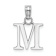 Rhodium Over 14k White Gold Polished Block Letter M Initial Pendant