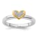 14K Yellow Gold Over Sterling Silver Stackable Expressions Heart with
Diamond Ring 0.045ctw