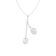 Dangling Keshi Freshwater Double Pearl Pendant in Rhodium Over Sterling
Silver, 18" Chain Included