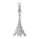 Rhodium Over 14k White Gold Solid Polished and Textured 3D Eiffel Tower Pendant