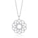 Floral CZ Pendant Necklace In Sterling Silver