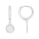 Sun Disc Drop Huggie Earrings In Sterling Silver