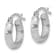 Rhodium Over Sterling Silver 3mm Polished and Satin Diamond-cut Hoop Earrings