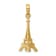 14k Yellow Gold Solid Polished and Textured 3D Eiffel Tower Pendant