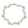 Rhodium Over Sterling Silver Freshwater Cultured Pearl and Cubic
Zirconia Floral Bracelet