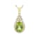 Peridot And White Zircon Pendant Necklace In 18K Gold Over Sterling
Silver 2.64ctw