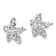 Rhodium Over Sterling Silver White Crystal Starfish Post Earrings
