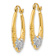 14k Two-tone 7/8" Flowers Hoop Earrings