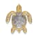 14k Yellow Gold and 14k White Gold Textured Turtle Slide Pendant