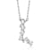 Initial L Mixed Cut CZ Pendant Necklace In Sterling Silver 18 Inch
