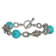 Sterling Silver with 14K Gold Over Sterling Silver Accent Oxidized
Reconstructed Turquoise Bracelet