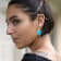 14K Yellow Gold Over Sterling Silver Mini Gold Leaf Acrylic Hoops in
Turquoise Color