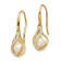 14K Yellow Gold White Freshwater Cultured Pearl and Cubic Zirconia Cage
Dangle Earrings