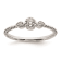 Rhodium Over 14K Gold Roped Band Petite Round Diamond Ring 0.10ctw